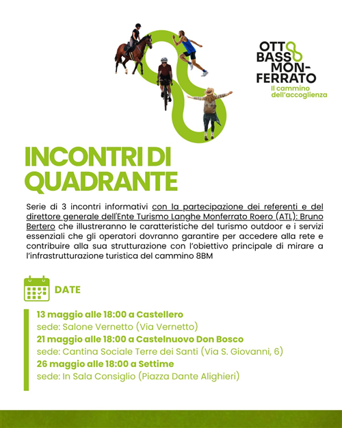 Incontro a Castellero del 13/05/2026 proposto da ATL - Cammino 8 Basso Monferrato